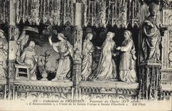 La POSTAL Cathedrale de la VENDIMIA de Chartres Pourtour del estribillo que el anuncio visita a Virgen bendecida tiene Sainte Elisabeth