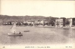 VINTAGE POSTCARD Juan Gulf Seen from Of the Mole Boat Boat
