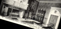 POSTAL Chenonceaux de la VENDIMIA la sala de estar grande del castillo con la chimenea 1ra de François