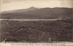 CPA Panorama De Fontarabie D'Hendaye De Behobie Ile Des Faisans et de la chaine des Pyrenees