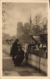 CPA Paris Bouquiniste Et Notre Dame