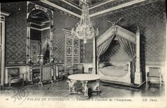La POSTAL Palais de la VENDIMIA de Compiegne Chambre tiene Coucher del emperador 1r de Napoleon