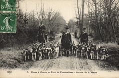 CPA Foret de Fontainebleau Arrivee de la Meute Chasse a courre Chien Chiens 