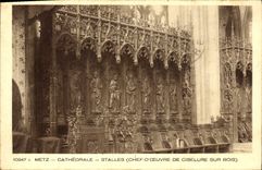 CPA Metz La Cathedrale Stalles 