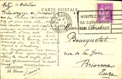 POSTAL Metz de la VENDIMIA las paradas de la catedral