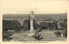 VINTAGE POSTCARD Laon War memorial and Panorama of the ISCED of North
