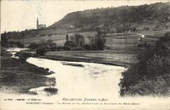CPA Domremy La Meuse et son arriere plan la basilique de Bois Chenu