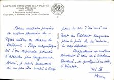 MODERN CARD Notre Dame Sanctuary of Salette the sanctuary seen of Chamoux Planeau and the Collar of Close Dirty