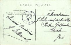 VINTAGE POSTCARD Holy Etienne Vocational school Tram