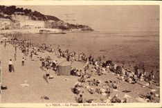 POSTAL de la VENDIMIA Niza la playa Quay de los Estados Unidos