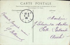 POSTAL Lyon de la VENDIMIA el lugar y la calle de la república