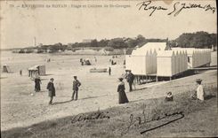 VINTAGE POSTCARD Surroundings De Royan Beach and cabins of St Georges