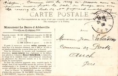 VINTAGE POSTCARD Abbeville the Monument of the Knight of the Bar
