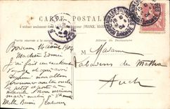 Puente de Burdeos de la POSTAL de la VENDIMIA de la tranvía de Pedro