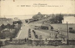 CPA Saint Malo Vue Prise des remparts le Casino Les squares