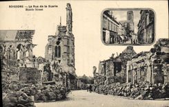 VINTAGE POSTCARD Soissons the Street of Buerie Militaria