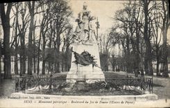 Bulevar patriótico del monumento de la POSTAL de la VENDIMIA Sens de Jeu de Paume Peynot