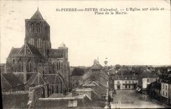 CPA St Pierre Sur Dives L'Eglise et place de la Mairie