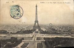 CPA Paris La Tour Eiffel Vue Prise du Trocadero