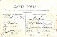 VINTAGE POSTCARD Paris View On the Seine Boat Barge