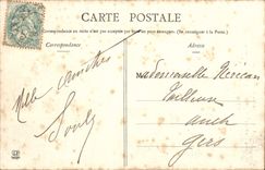 VINTAGE POSTCARD Ax Thermal baths the brook of Ascou crossing the city