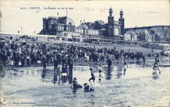 VINTAGE POSTCARD Dieppe the Casino Seen of the Sea
