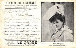 VINTAGE POSTCARD Theater of the Athenaeum Public garden of the Opera Street Boudreau Mrs. Valdey Guillemette