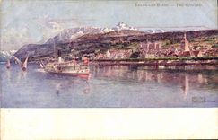VINTAGE POSTCARD Evian les Bains View Boat
