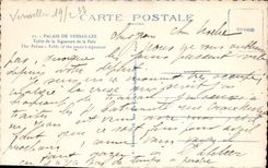 VINTAGE POSTCARD Palais of Versailles Counts of the signature of peace