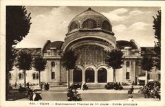 VINTAGE POSTCARD Vichy Hydropathic establishment Of Class Main entrance