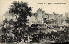 VINTAGE POSTCARD the Castle Of Moulins At the 17th Century