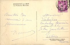 POSTAL Rochefort de la VENDIMIA en la autoridad portuaria de la policía del mar