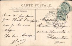 VINTAGE POSTCARD Fantasy malicious Children Large father