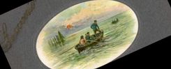 VINTAGE POSTCARD Fantaisie Boat Fishes