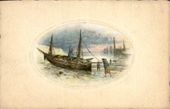CPA Fantaisie Bateau Peche 