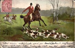 CPA Hippisme Chasse Chiens 