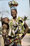 CPM L'Afrique En Couleurs Mere Et couleur 