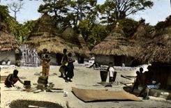 MODERN CARD Africa Colors Scene Of Life At the Village