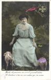 VINTAGE POSTCARD Fantasy Woman Poisson Pig