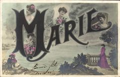 CPA Fantaisie Prenom Marie