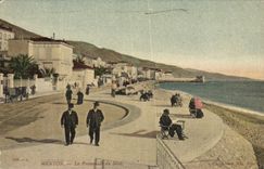 CPA Menton La Promenade Du Midi