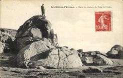 POSTAL de la VENDIMIA Sables d'Olonne en las rocas del De bien I' Enfer