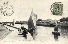 CPA Les Sables D'Olonne Entree Du Port Bateaux