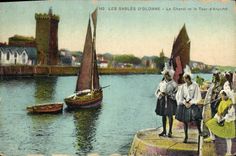 POSTAL de la VENDIMIA Sables d'Olonne el canal y el folklore de D Arundel de la torre