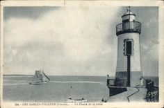 POSTAL de la VENDIMIA Sables d'Olonne el faro del embarcadero