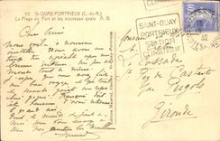 St Quay Portrieux de la POSTAL de la VENDIMIA la playa del puerto y de los nuevos muelles