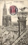 Cigüeñas de Strassburg de la POSTAL de la VENDIMIA