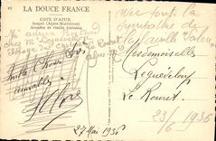 VINTAGE POSTCARD Dimension Of Azure Sospel Arcades And Vieille Fountain