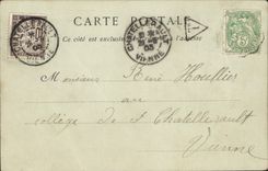 Opinión de Lyon de la POSTAL de la VENDIMIA de los puentes del Rhone vista rio abajo de la cruz Russet-red