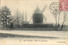 VINTAGE POSTCARD Bois de Boulogne Mill De Longchamp Paris